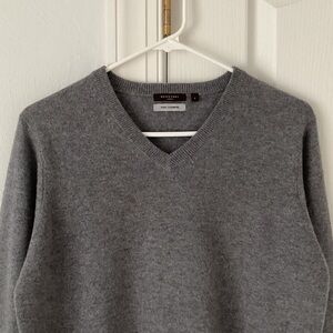 Refectory London 100% Cashmere Men’s Gray V-Neck Sweater Size S